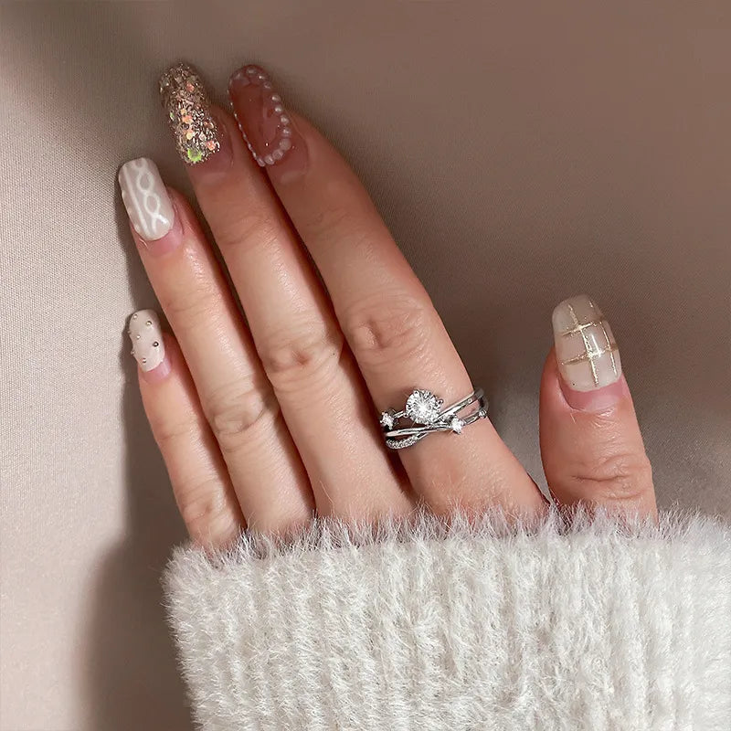 Cosmic Trail Planet Rings Women's Zircon Rhinestone Wedding Rings