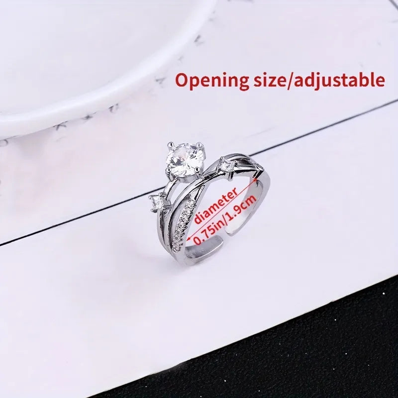 Cosmic Trail Planet Rings Women's Zircon Rhinestone Wedding Rings