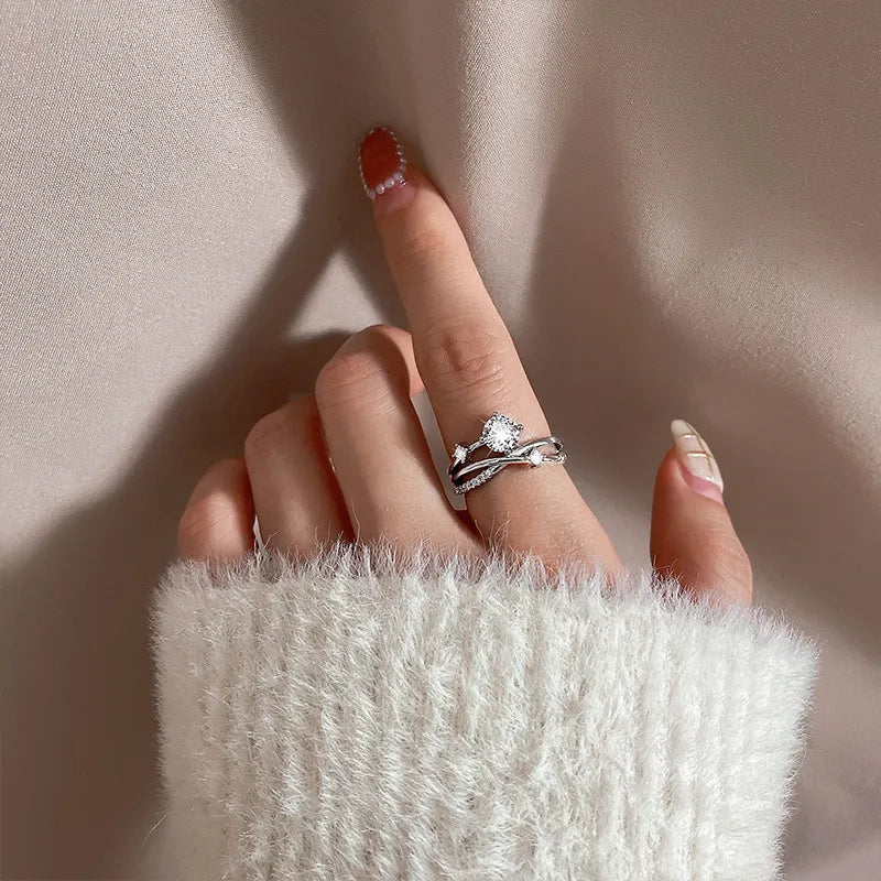 Cosmic Trail Planet Rings Women's Zircon Rhinestone Wedding Rings