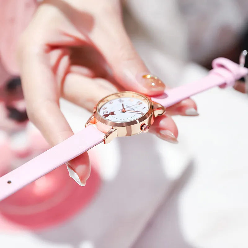 Female Student New Cute Fashion Girl Watch Little Girl Watch Kids Cartoon Chuldren Quartz Electronic Watch Simple Girl Watch
