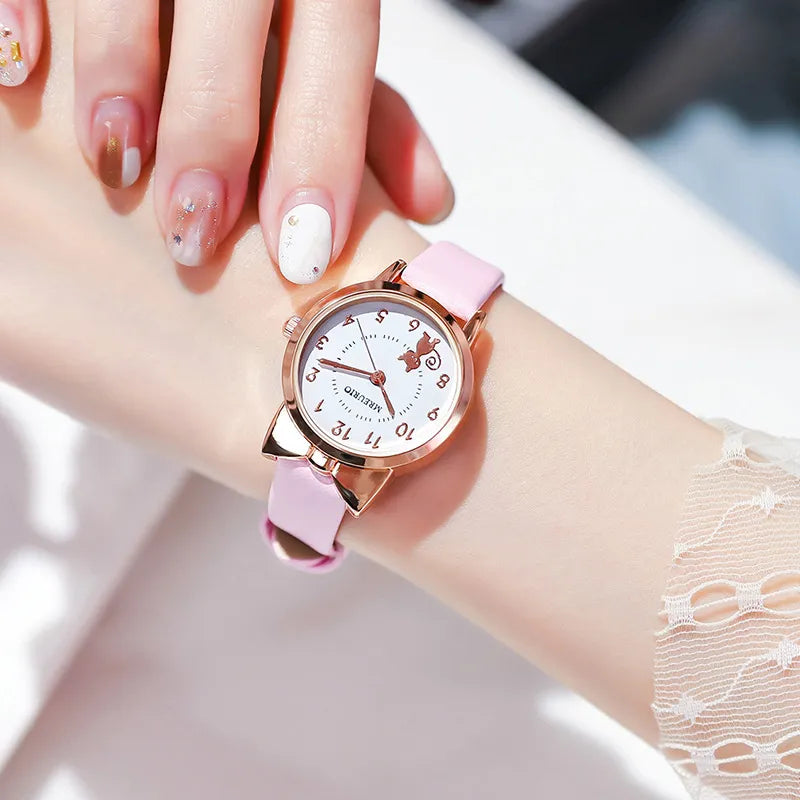 Female Student New Cute Fashion Girl Watch Little Girl Watch Kids Cartoon Chuldren Quartz Electronic Watch Simple Girl Watch