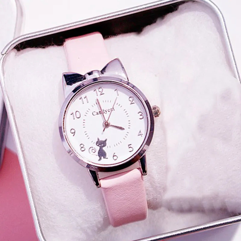 Female Student New Cute Fashion Girl Watch Little Girl Watch Kids Cartoon Chuldren Quartz Electronic Watch Simple Girl Watch